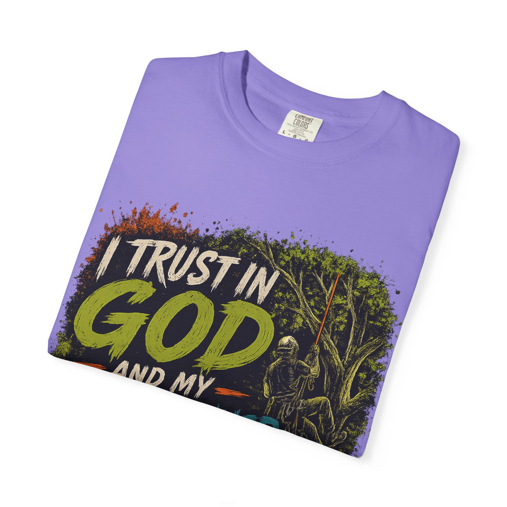 I Trust in God and My Rope Runner T-Shirt — Christian Climbing Faith Shirt