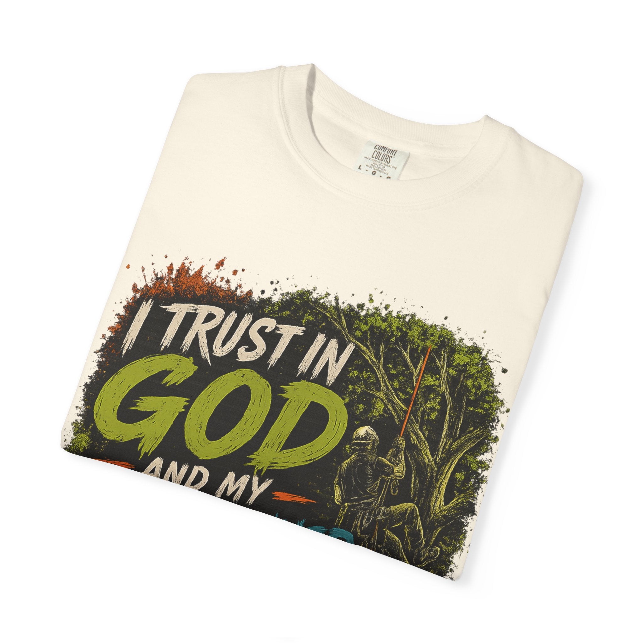 I Trust in God and My Rope Runner T-Shirt — Christian Climbing Faith Shirt