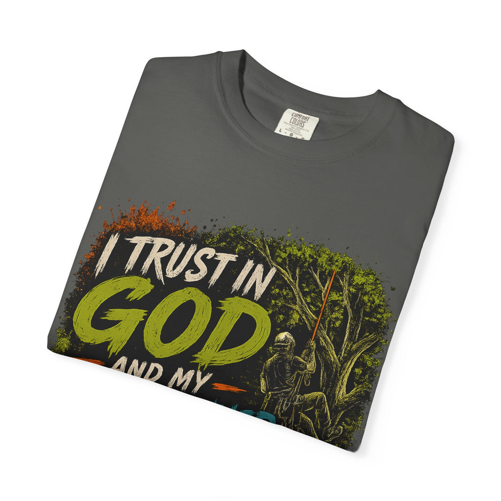 I Trust in God and My Rope Runner T-Shirt — Christian Climbing Faith Shirt