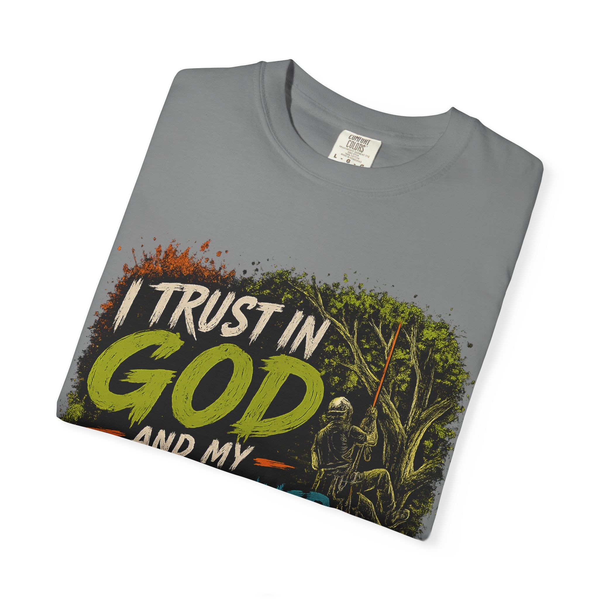 I Trust in God and My Rope Runner T-Shirt — Christian Climbing Faith Shirt